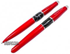 Набор подарочный (ручка перьевая + шариковая) Gianni Terra Red With Black Черная 1 мм Красно-черный корпус в футляре (HH9030/B-F)