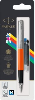Ручка перьевая Parker Jotter 17 Plastic Orange CT FP M блистер (15 416)