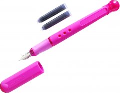 Ручка перьевая для правши Herlitz Tornado M Pink Синяя Розовый корпус (8621369P)