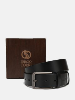Мужской ремень кожаный Sergio Torri 14-0003/35 130 см Черный (2000000018652)